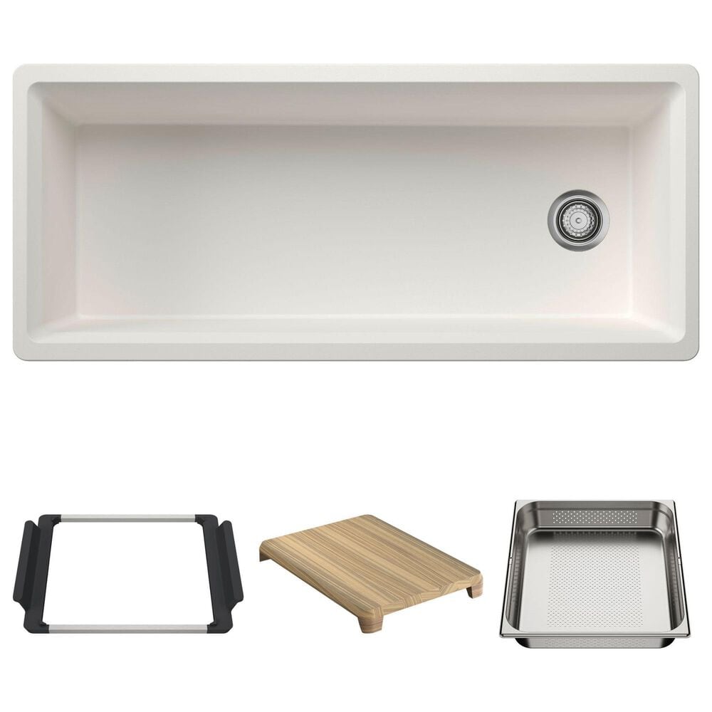 Blanco Inteos 45" Undermount Single Bowl Kitchen Sink in White, , large