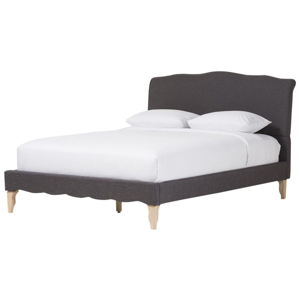 Baxton Studio Fannie Queen Platform Bed in Dark Grey, , large
