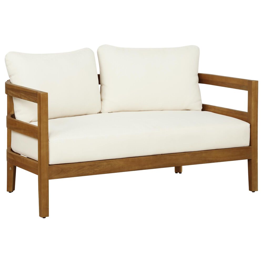Linon Home Decor Breton 2-Piece Outdoor Conversation Set in Brown, , large