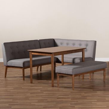 Baxton Studio Arvid 4-Piece Dining Nook Set in Gray, , large