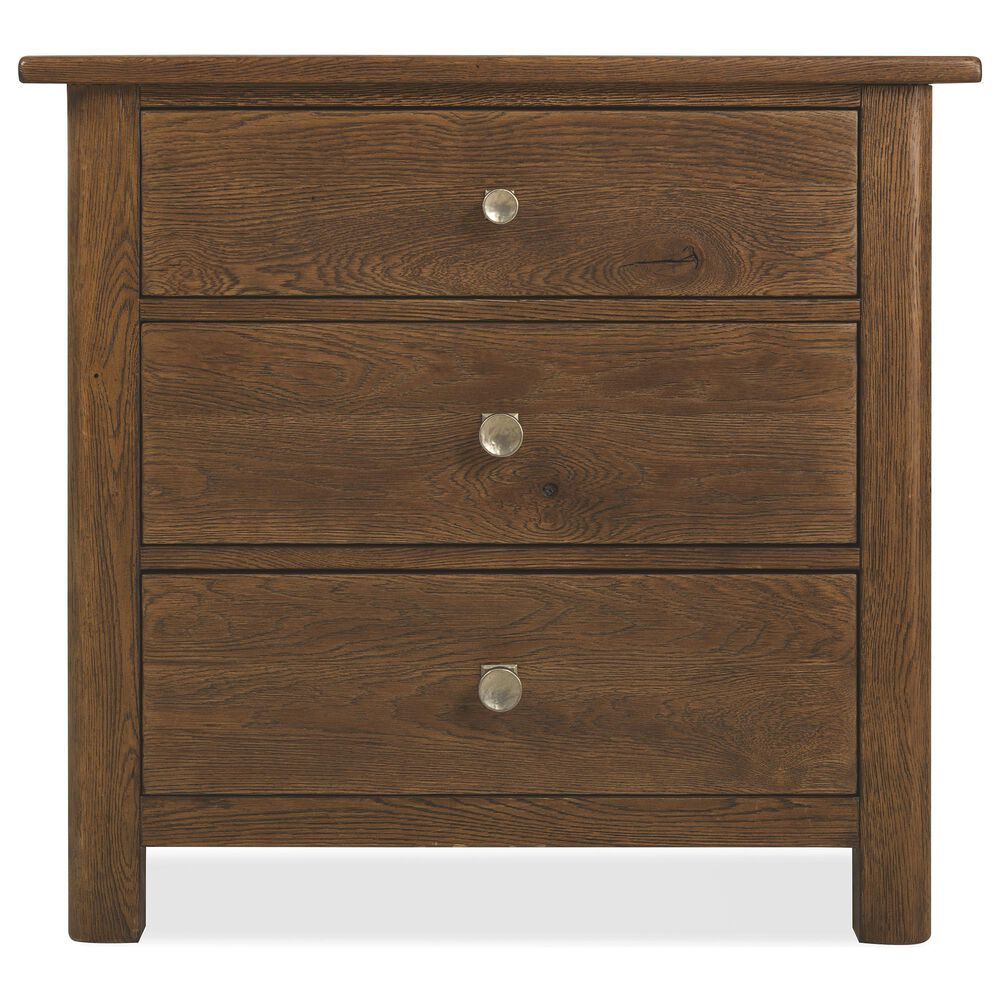 Hooker Furniture Driftwood 3-Drawer Nightstand in Worn Saddle, , large