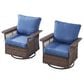 Sunwell Garden Patio Swivel Glider Chair in Navy (Set of 2), , large