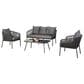 Furniture of America Myesha 4-Piece Patio Conversation Set in Light Gray, , large