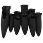 Maple and Jade Floral Inspired Abstract Decorative Vase with Linear Grooves and 10 Openings in Sleek Black, , large