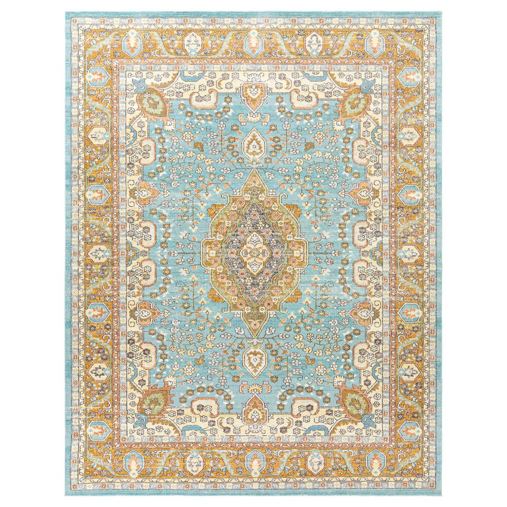 Surya Bodrum 8"10" x 12" Saffron, Gray and Blue Area Rug, , large
