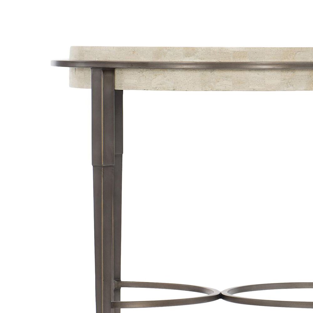 Bernhardt Barclay Round Chairside Table in Antique Pewter, , large