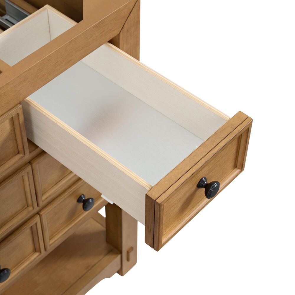 James Martin Malibu 60&quot; Single Bathroom Vanity in Amber Birch with 3 cm Carrara White Marble Top and Rectangular Sink, , large