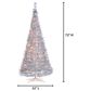 The Gerson Company 6" Pop-Up LED Silver Tinsel Tree with Holly Leaves in Silver, , large