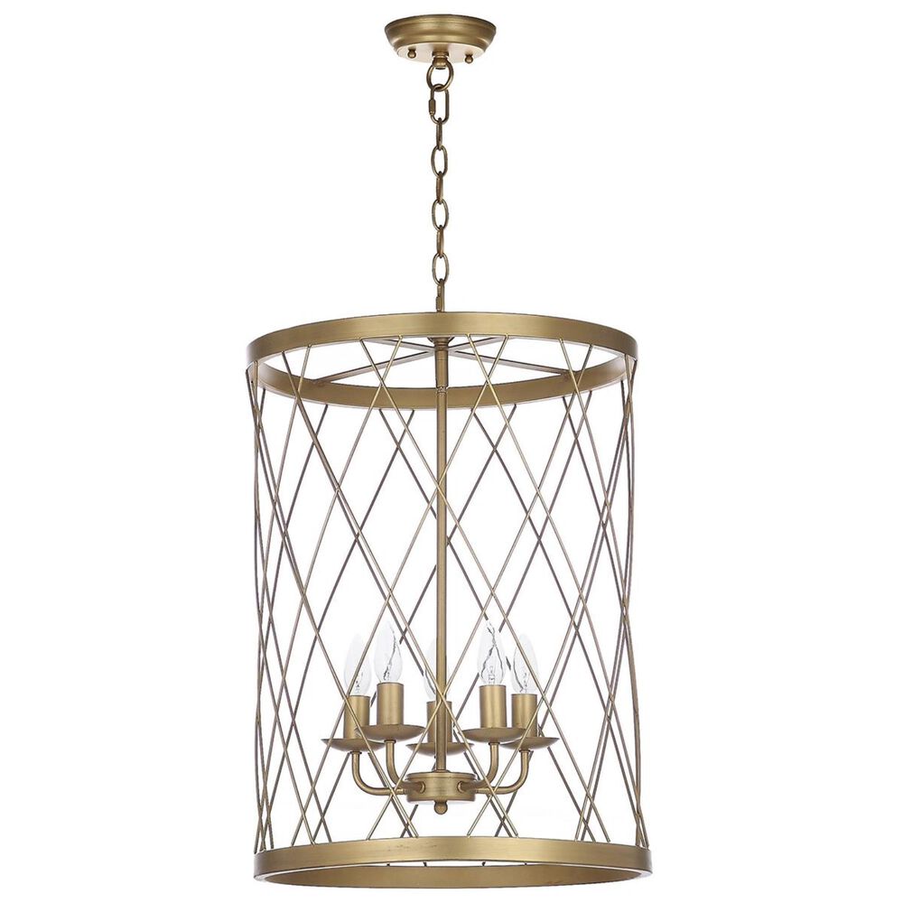 Safavieh Alair 18" Adjustable Pendant Lamp in Gold, , large