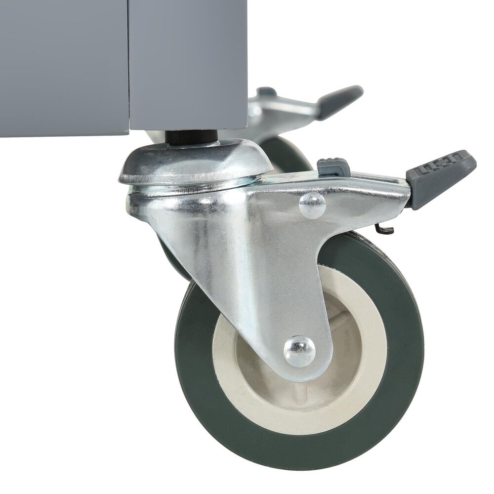 HOMLUX 54" Kitchen Island with Solid Wood Top and Locking Wheels in Grey Blue, , large