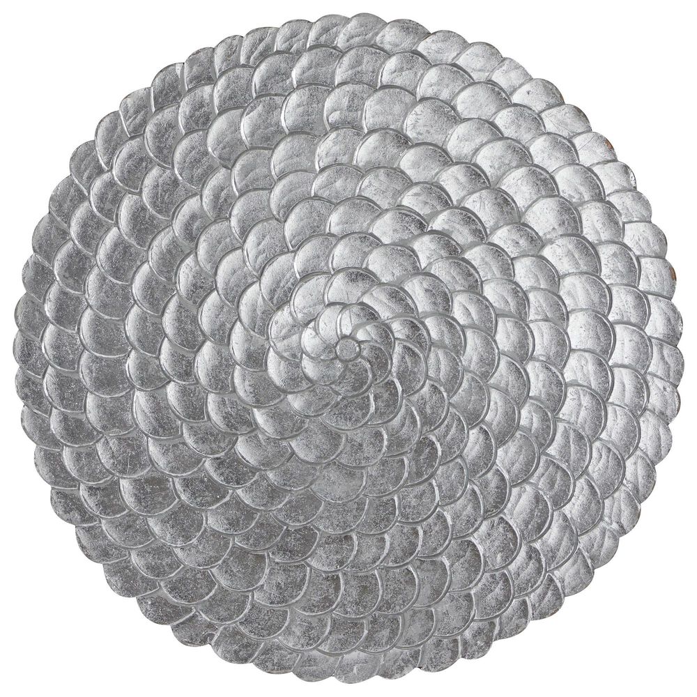 Maple and Jade 47" x 47" Round Plate Carved Radial Home Wall Decor in Silver, , large