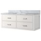 Lexora Home Castor 48" Single Bathroom Vanity in White with 2 cm White Carrara Marble Top and Rectangular Sink, , large