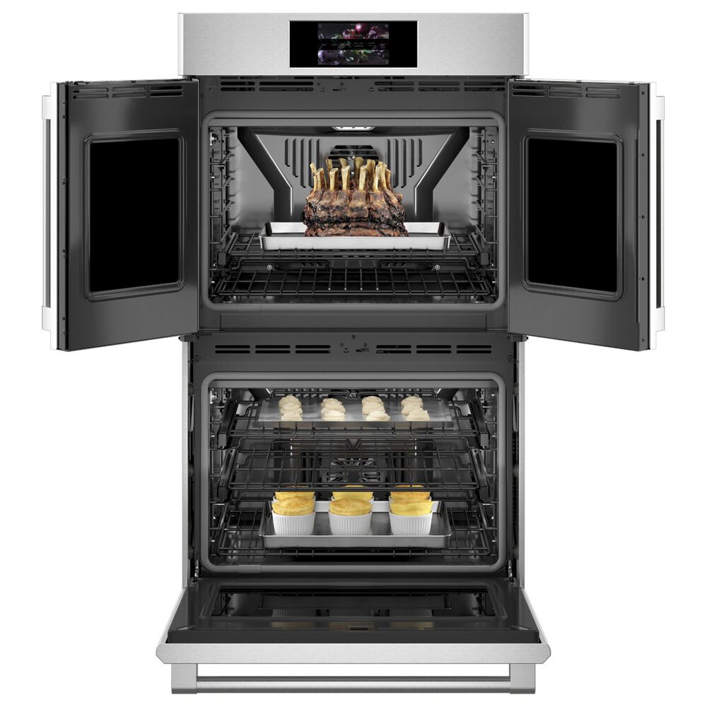Monogram Statement 30&quot; French Door Electric Double Wall Oven in Stainless Steel, , large