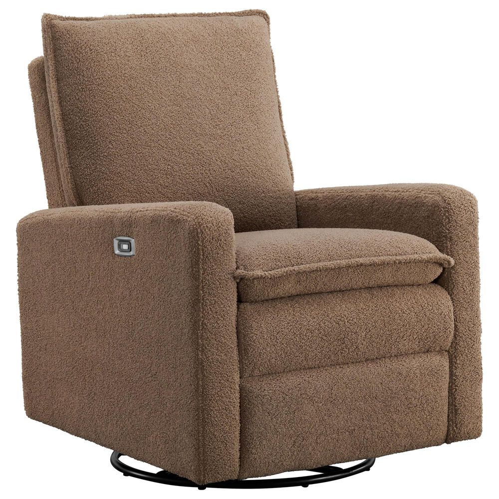 Oxford Baby Uptown Power Swivel Glider Recliner in Teddy Brown, , large