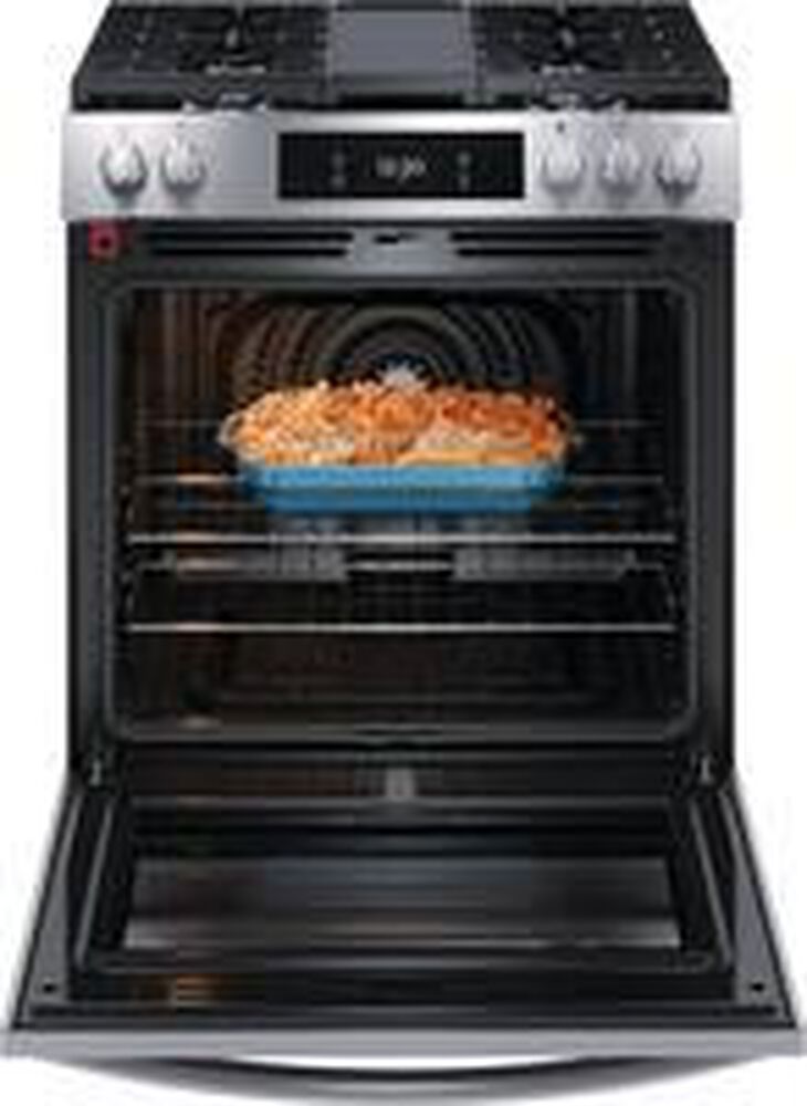 Frigidaire Gallery 30" Front Control Gas Range with Total Convection in Stainless Steel, , large