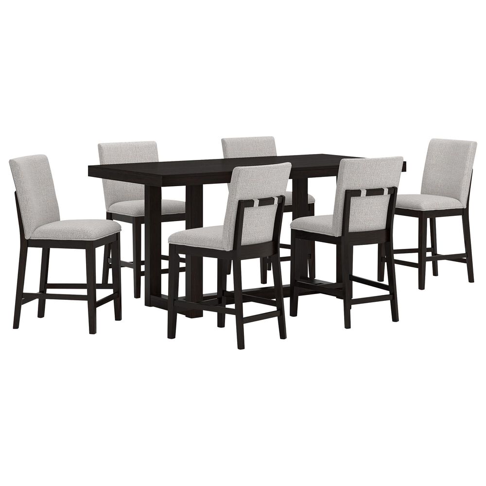 Ashley Neymorton 7-Piece Counter Height Dining Set in Dark Grayish Brown, , large