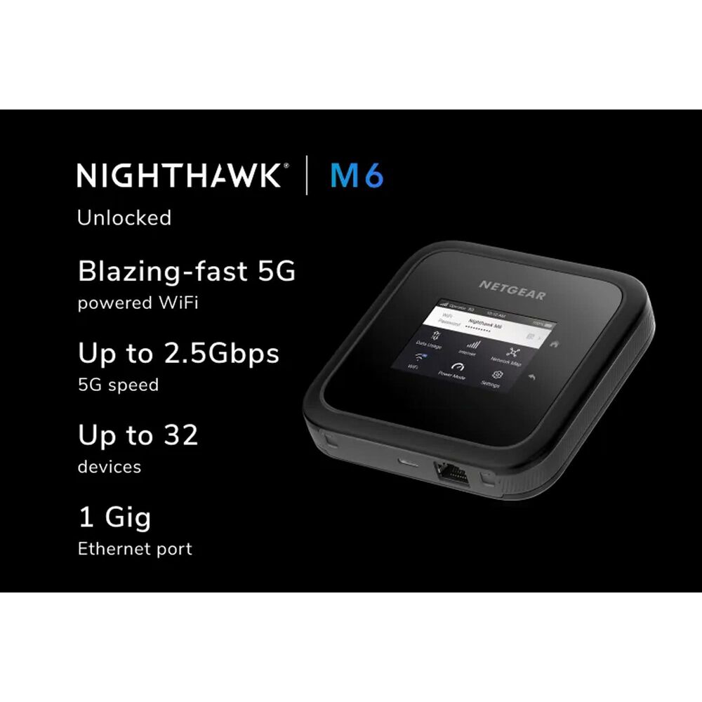 NETGEAR Nighthawk M6 5G Wi-Fi 6 Mobile Hotspot Router in Black, , large