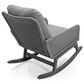 Hearth and Haven Minimalist Patio Rocking Chair with Cushions and Wood Frame in Gray, , large