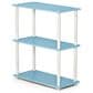 HOMLUX 3-Tier Compact Open Storage Bookshelf in Light Blue and White, , large