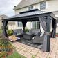 HOMLUX 15-ft x 13-ft Permanent Gazebo in Gray  with Hardtop Roof (Screen Included), , large