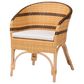 Baxton Studio Elma Arm Chair in Natural Brown and Dark Brown, , large