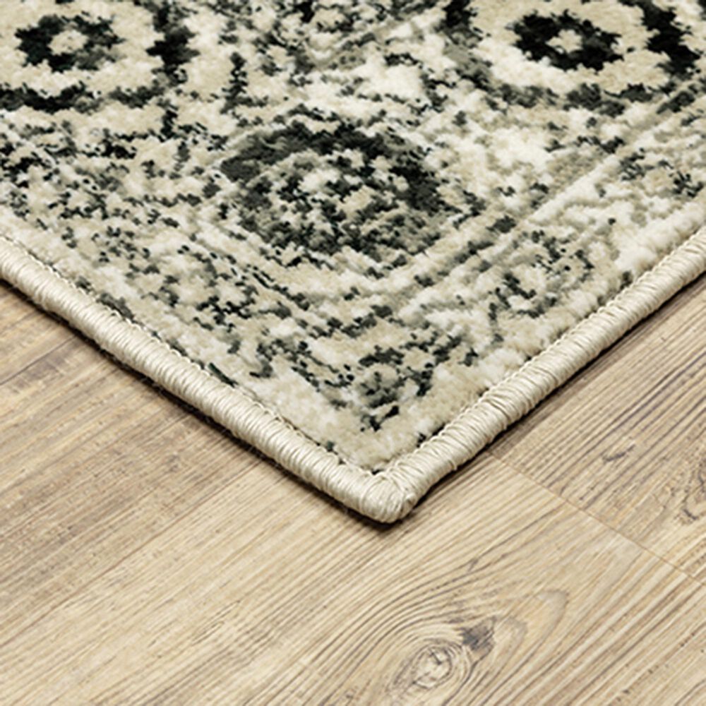 Oriental Weavers Georgia Medallion 429G0 1&#39;10&quot; x 7&#39;6&quot; Gray and Black Runner, , large
