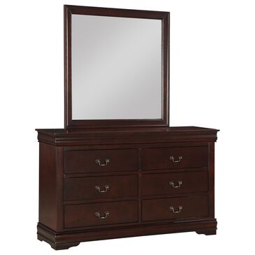 Crown Mark Louis Philip Dresser and Mirror in Cherry, , large