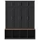 HOMLUX 4-Hook Hall Tree with 8-Door in Black and Walnut, , large