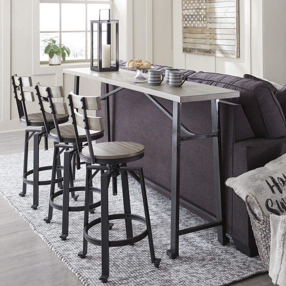 Ashley Lesterton Long Counter Table in Light Brown and Black - Table Only, , large