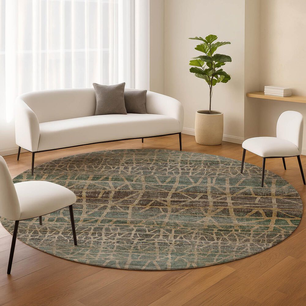 Dalyn Rug Company Nexus NX1 Teal 8' Round Area Rug, , large