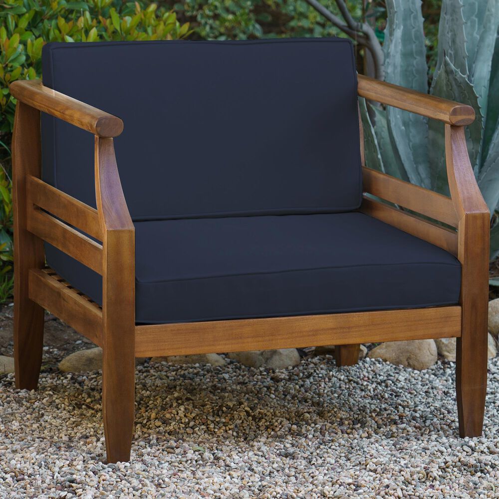 Linon Home Decor Arlen Patio Arm Chair in Navy, , large