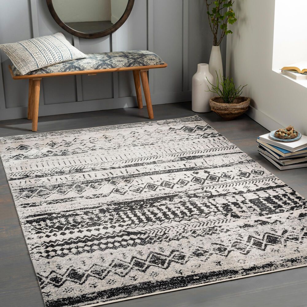 Surya Lavadora Southwestern 9&#39;3&quot; x 12&#39; Black, Gray and Light Gray Area Rug, , large