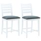 Linon Home Decor Flynn 22" Counter Stool with Charcoal Grey Cushion in White (Set of 2), , large