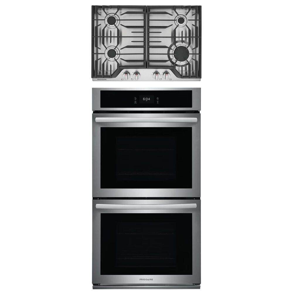 Frigidaire 2-Piece Kitchen Package with 27&quot; Double Wall Oven and 30&quot; Gas Cooktop in Stainless Steel, , large