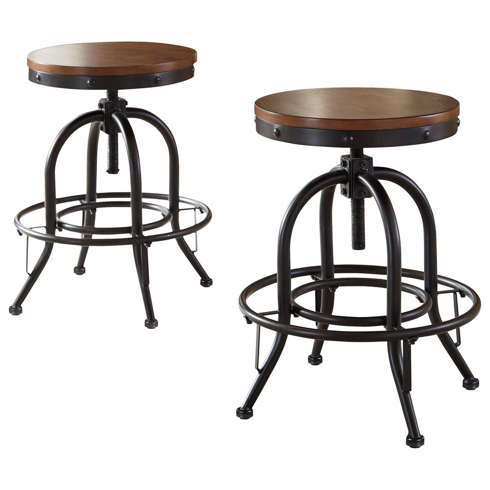 Signature Design by Ashley Valebeck Swivel Barstool in Brown/Black &#40;Set of 2&#41;, , large