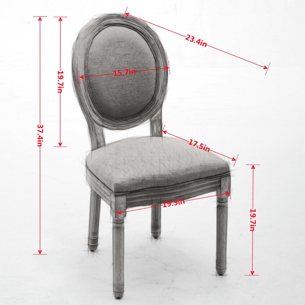 Hearth and Haven Upholstered Side Chair in Beige (Set of 2), , large