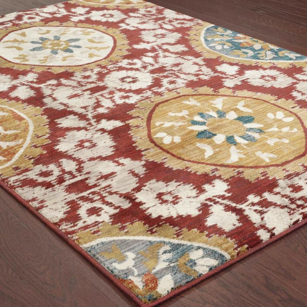Oriental Weavers Sedona 6366A 9"10" x 12"10" Red Area Rug, , large