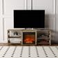 Noviland 63" Fireplace TV Stand with Storage Shelves in Flagstaff Oak, , large