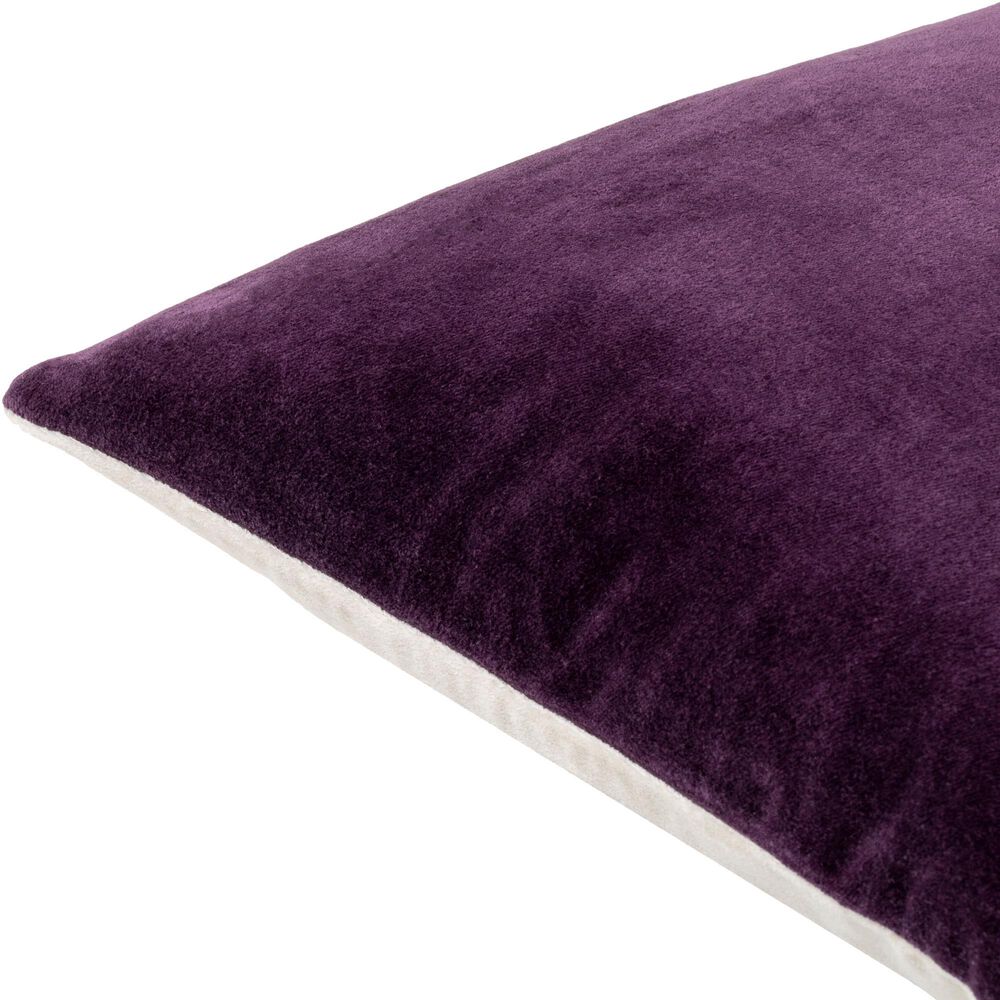 Surya 20&quot; Square Throw Pillow in Plum and Wheat, , large