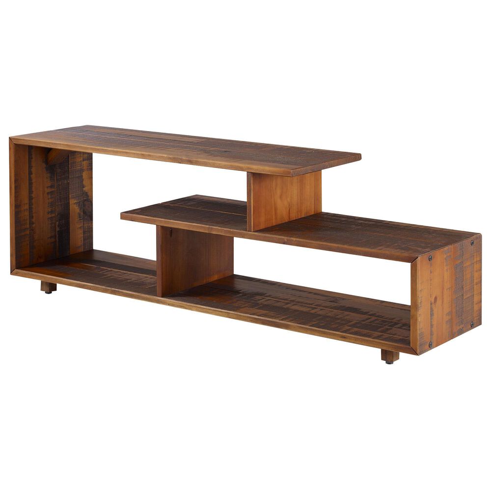 Walker Edison 60&quot; Rustic Solid Wood TV Console in Amber, , large