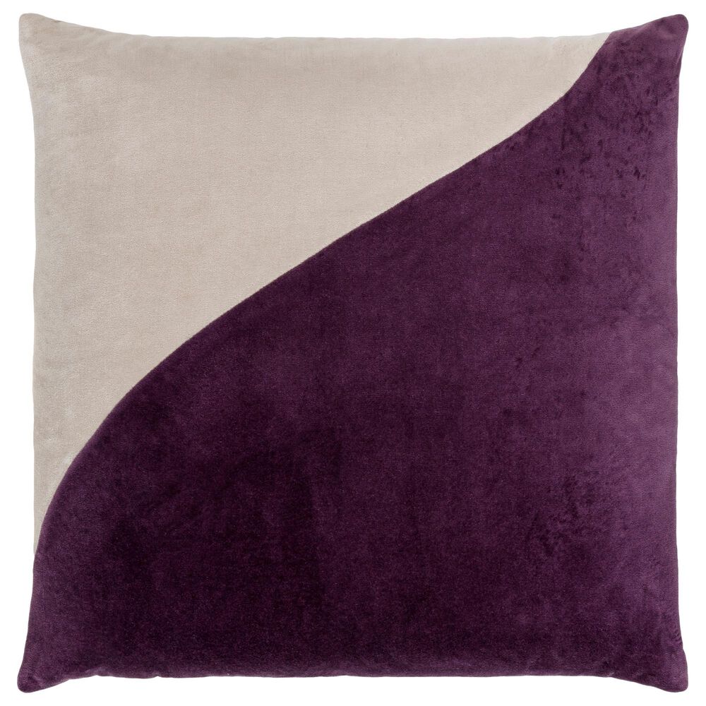 Surya 20" Square Throw Pillow in Plum and Wheat, , large