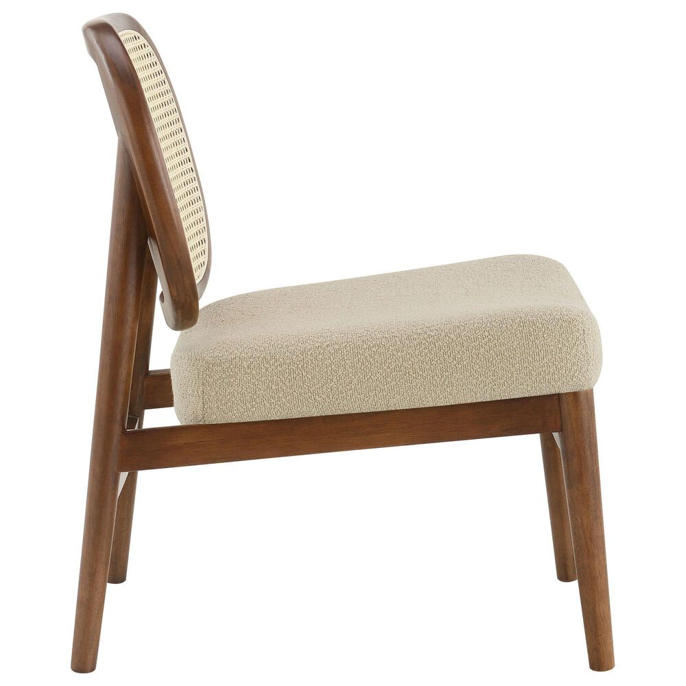Coaster Rayo Accent Armless Chair with Rattan Cane Back in Camel, , large