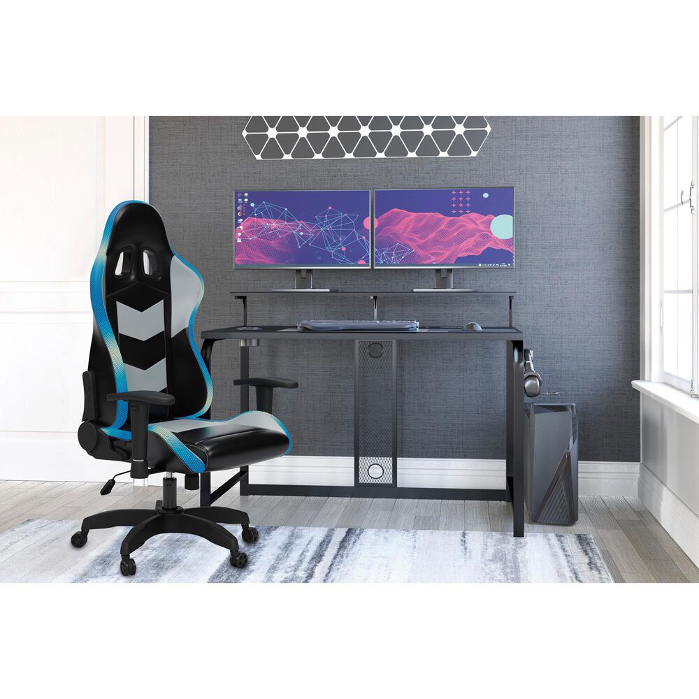 Ashley Lynxtyn Swivel Desk Chair in Black, , large