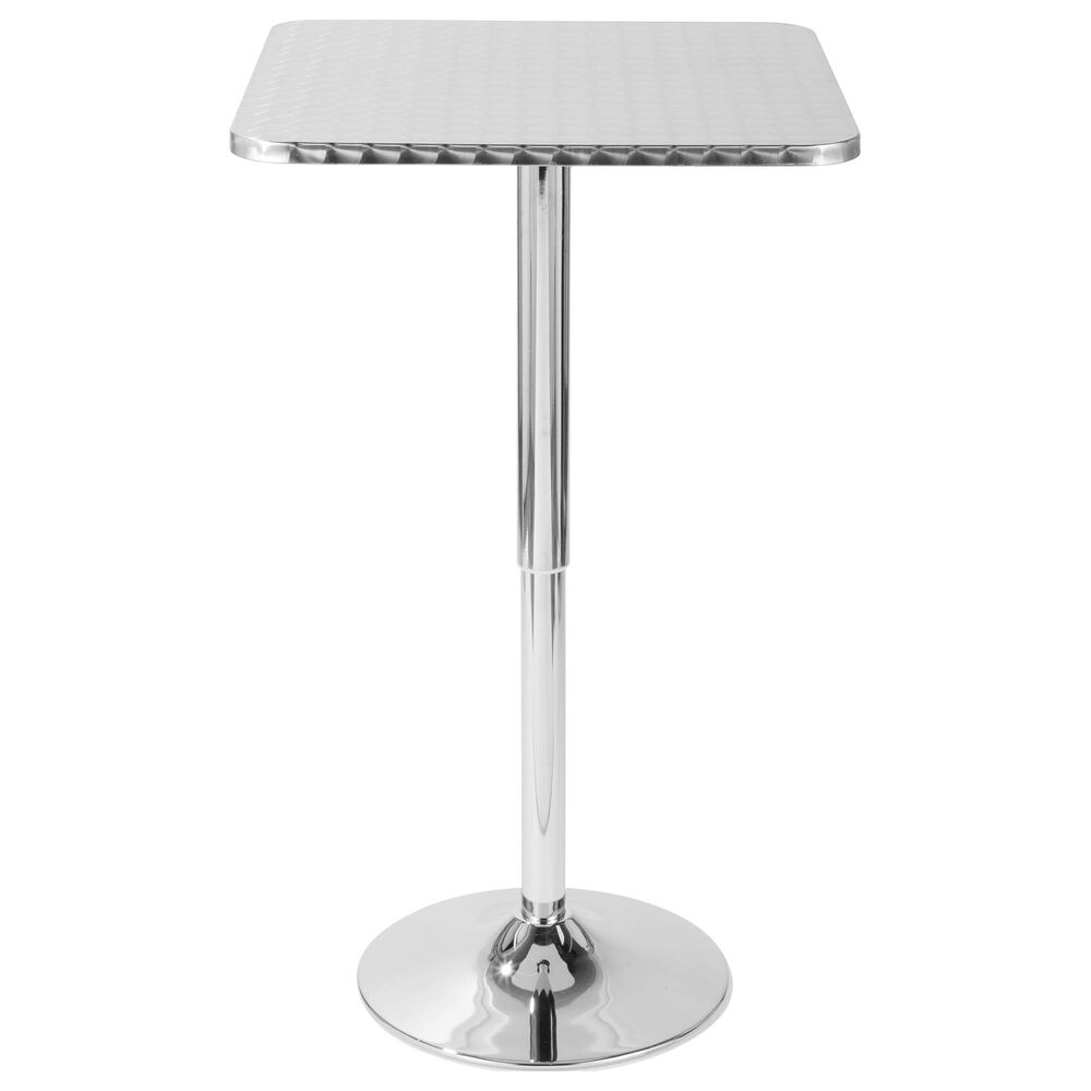 Lumisource 41&quot; Adjustable Bar Table in Silver and Chrome, , large