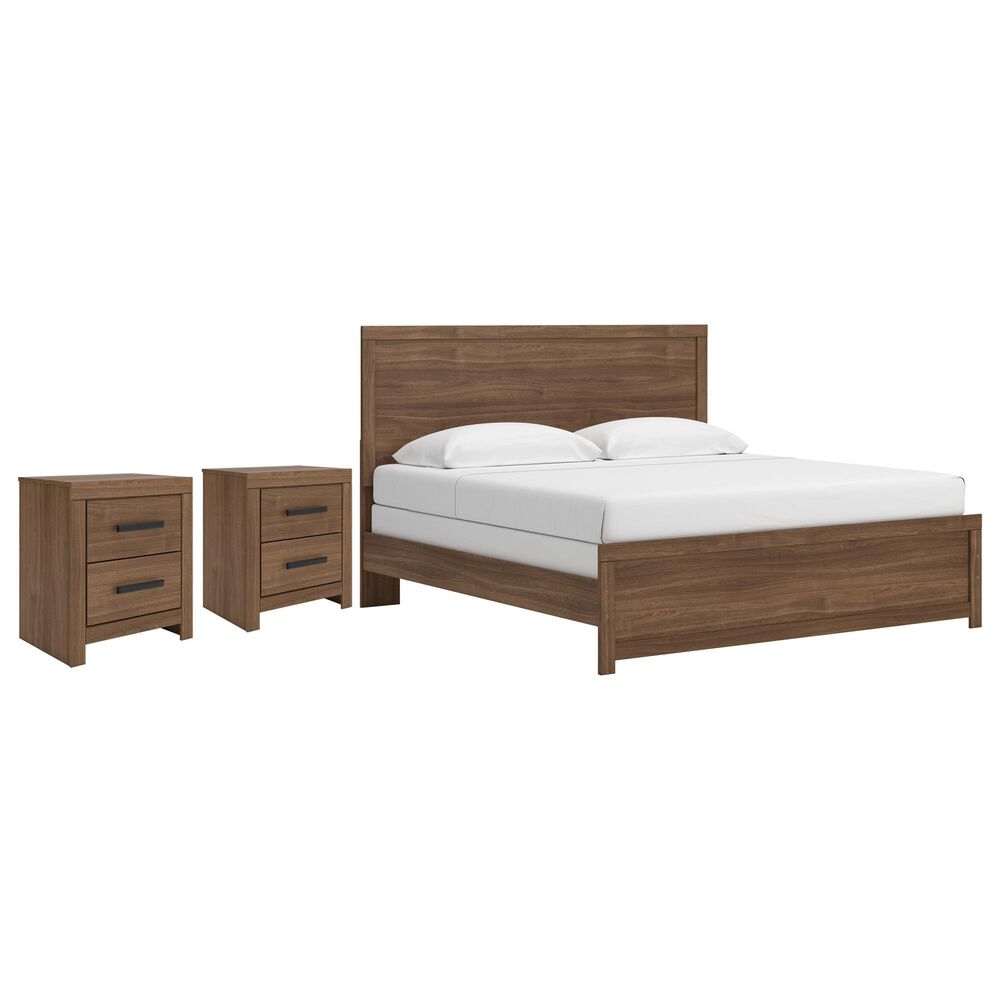 Ashley Broachmyn King Bed with Two Nightstands in Warm Auburn, , large