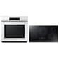 Samsung Bespoke 30" Single Electric Wall Oven with Convection in White Glass & 36" Electric Cooktop in Stainless Steel, , large