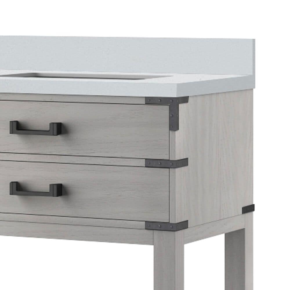 Lexora Home Norwalk 80&quot; Double Bathroom Vanity in White Oak with White Cultured Marble Top  and Rectangle Sink, , large