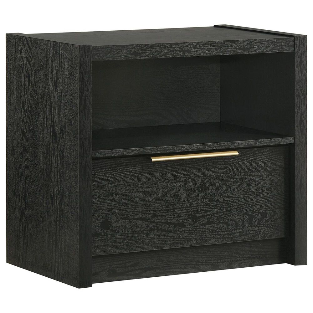 Mayberry Hill South Bend 1 Drawer Nightstand in Black, , large