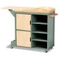 Baxton Studio Dorthy Kitchen Storage Cart in Dark Green and Natural, , large