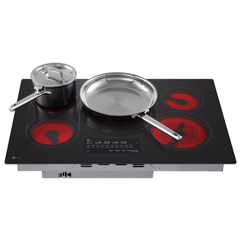 LG 2-Piece Kitchen Package with Stainless Steel 6.4 Cu Ft. Combination Wall Oven and Black 30" Smart Electric Cooktop, , large